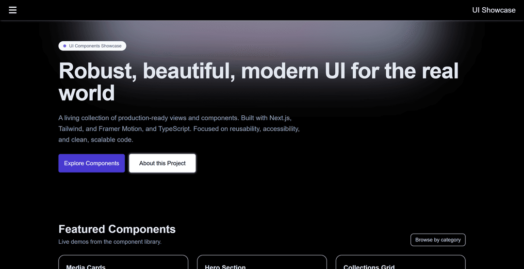 Project user interface screenshot